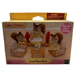 Calico Critter Living Room Suite Over 10 Pieces Sofa Chairs Table New In Box